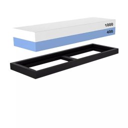 Piatra de ascutit cutite 400/1000 cu baza anti-alunecare, 12x4 cm