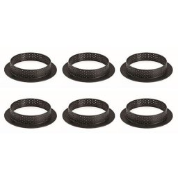 Set 6 forme rotunde perforate pentru tarte mini, 8 cm, coacere uniforma