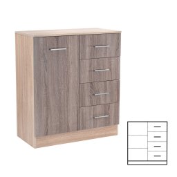 Comoda Leziter Miami cu 1 usa si 4 sertare, 80x92 cm, stejar York/Sonoma