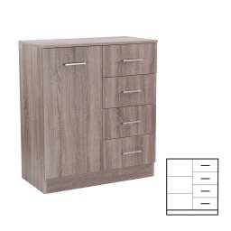 Comoda Leziter Miami cu 1 usa si 4 sertare, 80x92 cm, stejar York