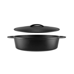 Cratita din fonta cu capac, 30 cm, pentru cuptor si plita (Perfect Home)
