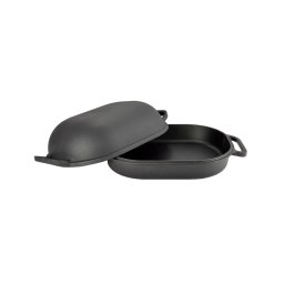 Vas conic din fonta emailata negru mat, pentru paine si rata, 7,2 kg