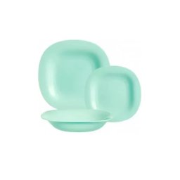 Set farfurii Luminarc Carine Turquoise 18 piese din sticla securizata, turcoaz