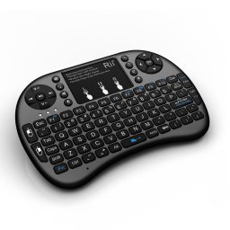 Mini tastatura wireless Rii i8+ cu touchpad, iluminare LED, pentru Smart TV si PC