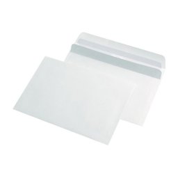 Set 100 plicuri C6 autoadezive albe pentru scrisori si invitatii, 114x162 mm