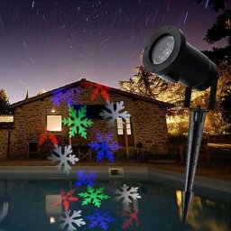 Proiector LED RGB cu fulgi de zapada 4W, pentru exterior si interior, IP65