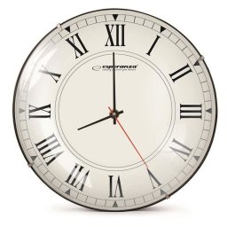 Ceas de perete retro Esperanza Roma, 30 cm, cifre romane, quartz silentios