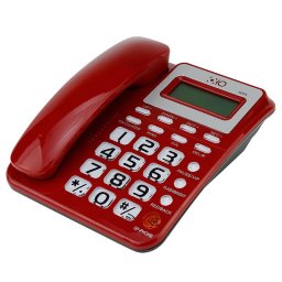 Telefon fix OHO rosu cu ID apelant, handsfree, memorie apeluri si ecran LCD