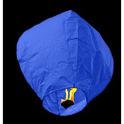 Lampion zburator clasic albastru 100 cm pentru nunta, botez si petreceri