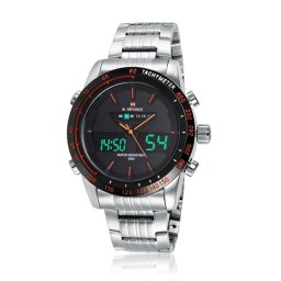Ceas barbatesc Naviforce quartz & digital 3ATM, bratara otel, iluminare, alarma