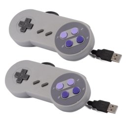 Set 2 controllere USB retro Mafiti AC440 pentru PC si Mac, 8 butoane, cablu 1,8 m