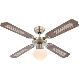 Ventilator de tavan cu lustra 60W, 3 viteze, E27, rotire reversibila, Globo