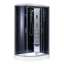 Cabina de dus cu hidromasaj Leziter Aria 80x120 cm, curbata, negru