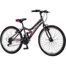 Bicicleta MTB pentru dama Explorer 24", cadru din otel, 18 viteze, V-Brake