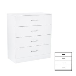 Comoda Leziter Miami alba cu 4 sertare, 80x92 cm, design modern