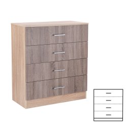 Comoda Leziter Miami cu 4 sertare, 80x92 cm, stejar York & stejar Sonoma