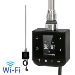 Cartus încalzitor electric Leziter WiFi 600W pentru suport prosoape, negru