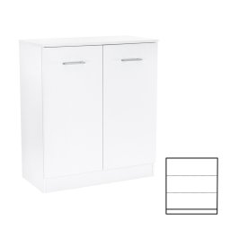 Comoda Leziter Miami alba cu 2 usi si 3 rafturi, 80x92 cm, design modern