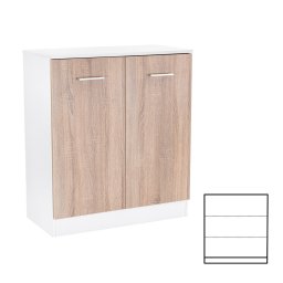 Comoda Leziter Miami cu 2 usi si 3 rafturi, 80x92 cm, stejar sonoma-alb