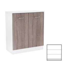 Comoda Leziter Miami cu 2 usi si 3 rafturi, 80x92 cm, stejar York-alb