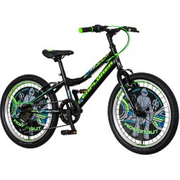 Bicicleta MTB 20 inch Explorer pentru copii, cadru din otel, 6 viteze, V-Brake