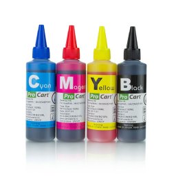 Set cerneala dye universala CMYK Procart, 4 culori x 100 ml pentru imprimante