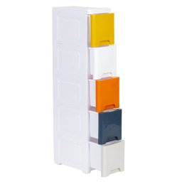 Dulap rulant pentru depozitare jucarii, 5 sertare multicolor, 83 cm
