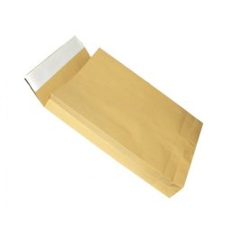 Plic cu burduf din kraft natur B4, 250x356 mm, burduf 50 mm, închidere siliconica