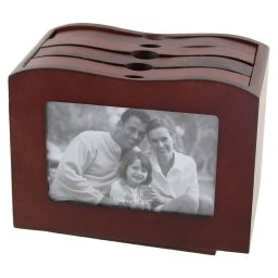 Album foto din lemn tip cufar vintage, 96 fotografii 10x15, 2 ferestre