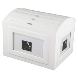 Album foto tip cufar din lemn alb, 10x15 cm, 120 fotografii, suport rotativ 360°