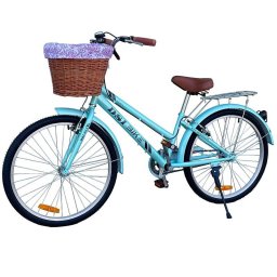 Bicicleta de oras pentru dama 24 inch, V-brake, cos detasabil si portbagaj, turcoaz
