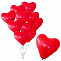 Set 100 baloane inima rosii din latex, 30 cm, pentru decor petreceri
