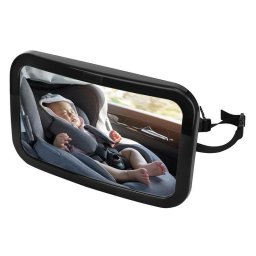 Oglinda auto pentru supravegherea bebelusului, 360°, prindere pe tetiera, 30x19 cm