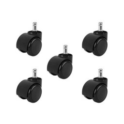Set 5 roti universale pentru scaun de birou si gaming, 50 mm, ax 11 mm
