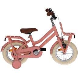 Bicicleta copii Bella 12 inch roz, cadru otel, frane duble, roti ajutatoare