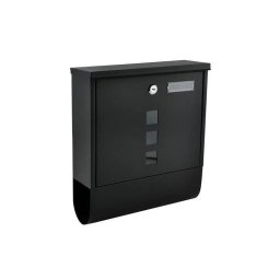 Cutie postala metalica de exterior cu suport pentru ziare, 33x30x8,5 cm, neagra