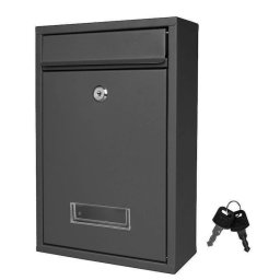 Cutie postala neagra din otel galvanizat, cu 2 chei si montaj, 21.5×8×32 cm