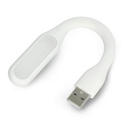 Mini lampa LED portabila USB cu brat flexibil, 1.2W, alba, 16 cm