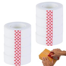 Banda adeziva opaca tip scotch, set 8 role, 18 mm x 25 m, alb