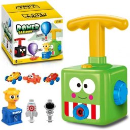 Jucarie interactiva lansator de baloane cu 12 baloane si 4 figurine, multicolor