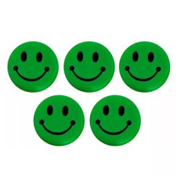 Set 5 magneti Smiley verzi pentru tabla magnetica, 3 cm, Procart