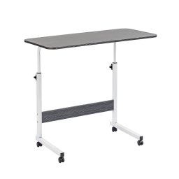 Masa pentru laptop Leziter 80x40 cm, înaltime reglabila, cu roti, negru