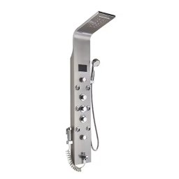 Panou de dus cu hidromasaj Leziter Aquapro, crom, LED si termostat
