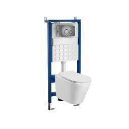 Set rezervor WC încastrat Leziter Roya Ride 81GRE cu vas suspendat si clapeta inox