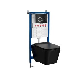 Set WC suspendat Leziter Roya Tina 82CHR cu rezervor încastrat, negru