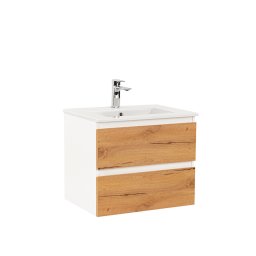 Masca chiuveta baie Leziter Vario Forte 60 cm cu lavoar, stejar alb