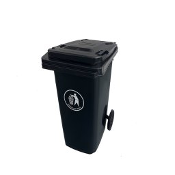 Container deseuri Leziter 120L din HDPE cu roti si capac etans, negru