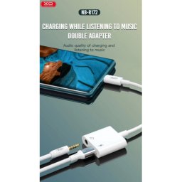 Adaptor 2 în 1 pentru iPhone Lightning: încarcare + jack 3,5 mm XO NB-R172B