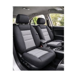 Set huse scaune auto universale premium, bancheta spate fractionata, negru-gri