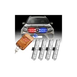 Lampa LED stroboscopica 12V cu telecomanda, 4 LED-uri, IP65 (HH-JZD44)